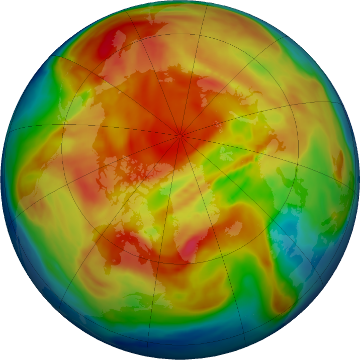 Arctic ozone map for 15 February 2019